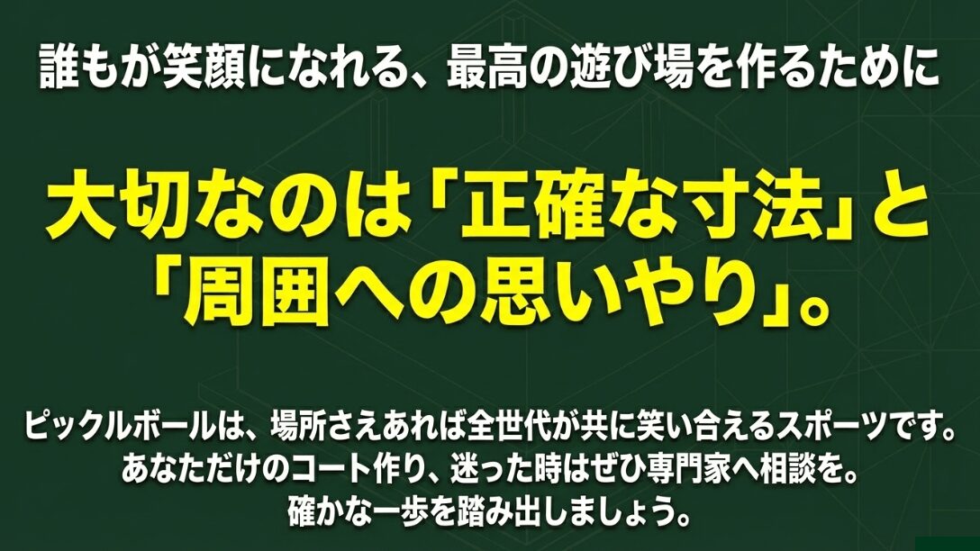 「正確な寸法」と「周囲への思いやり」を強調した、コート作りのまとめ