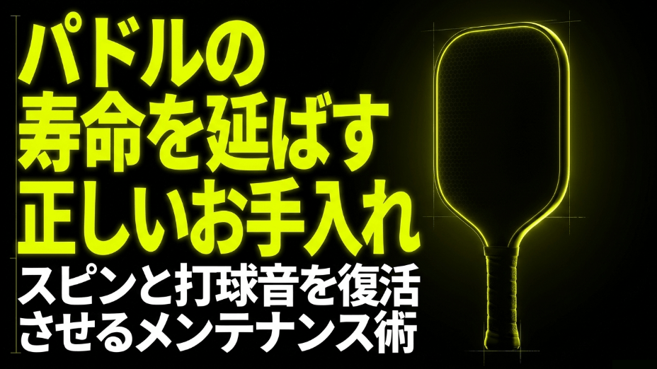 ピックルボールパドルの寿命を延ばす正しいお手入れと、スピン・打球音を復活させるメンテナンス術のタイトル画像